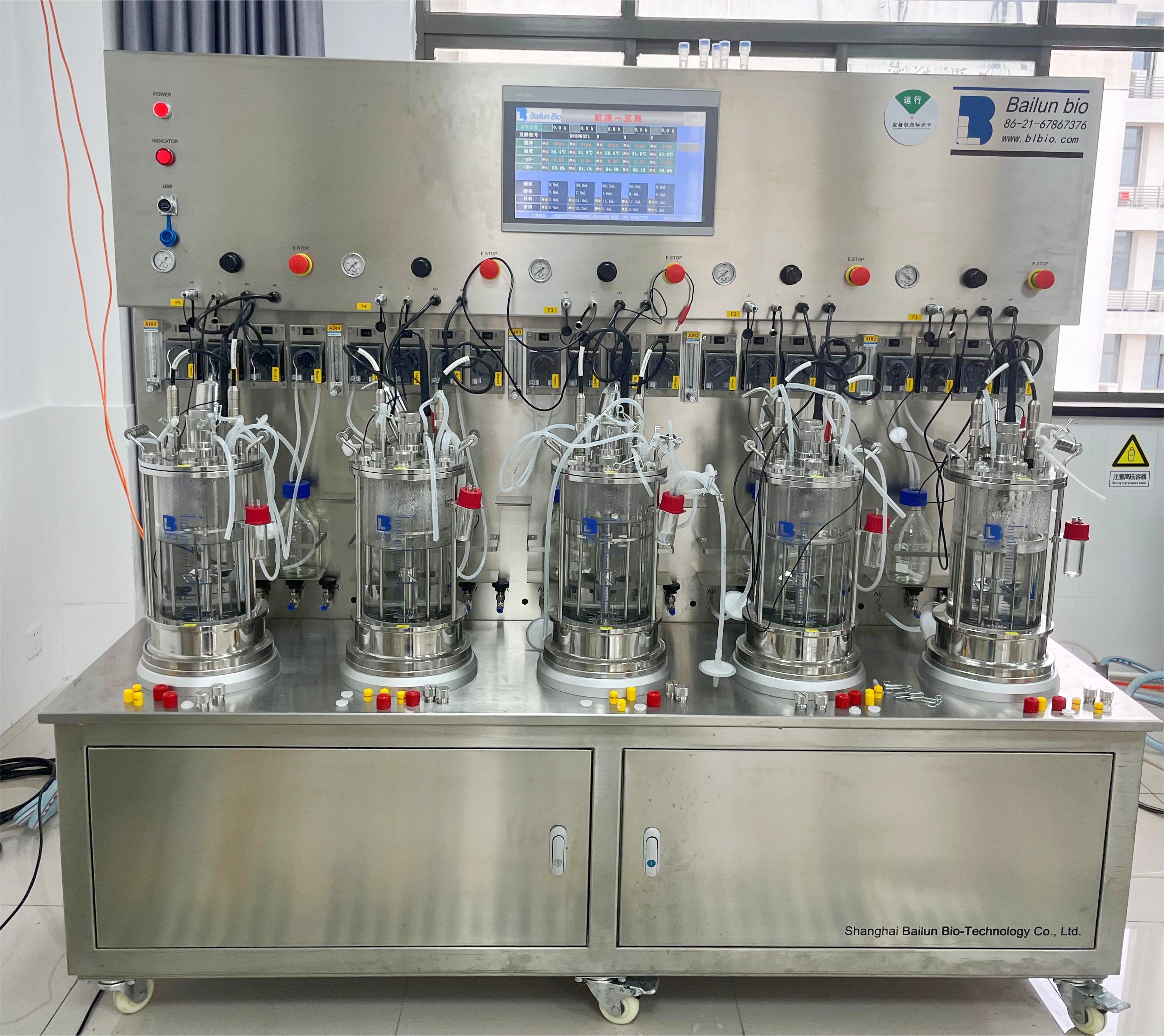 Five-stage-5L-GJ Parallel Glass Bioreactor