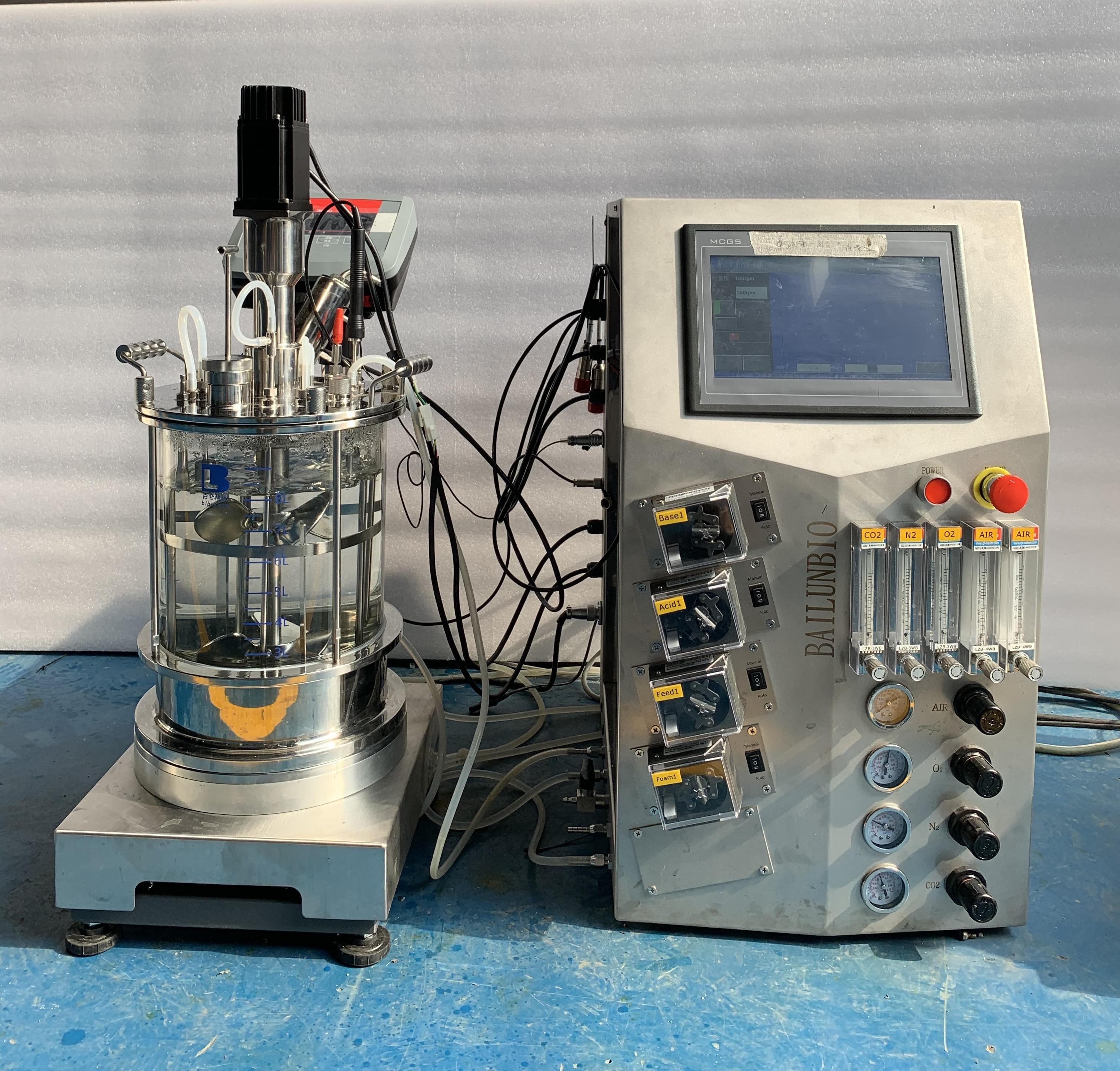 10L glass bioreactor BLBIO-GJC cell culture bioreactor mammalian cell culture reactors